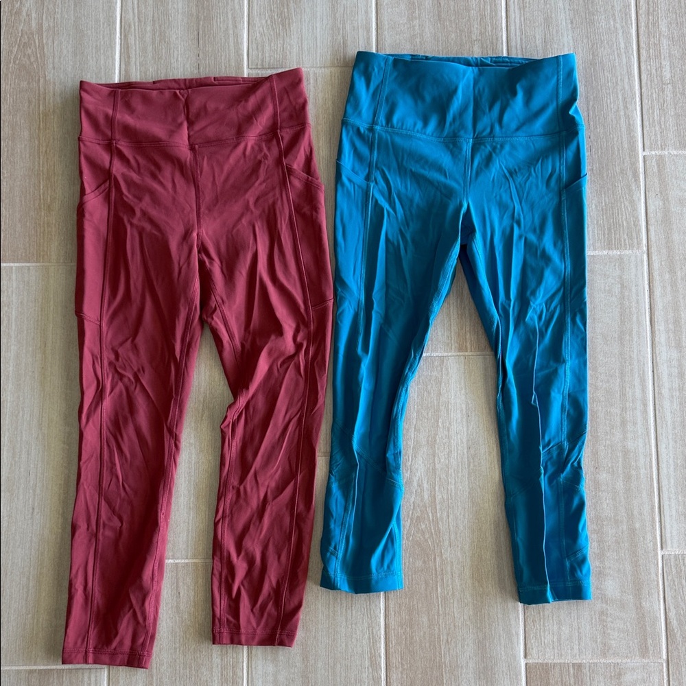 lululemon athletica Kids Burgundy and Teal Leggings